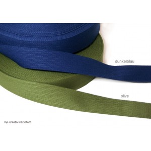 1m Baumwollgurtband Taschenband (weich, 1,1mm stark, eher glatt)   30mm -  Farbwahl